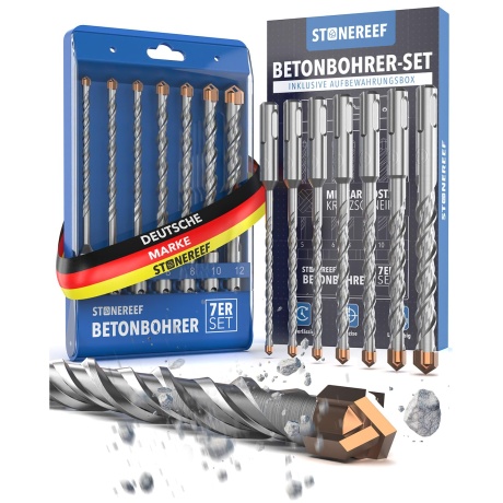 Betoonipuuride komplekt SDS Plus, 7-osaline (5–12 mm x 156 mm)