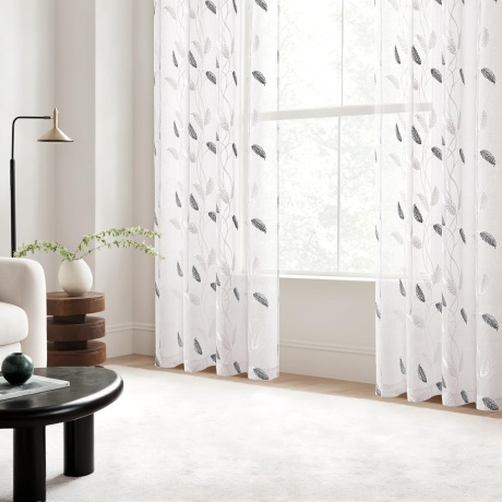 Kardin lehemustriga helehall 2 tk 140*220cm