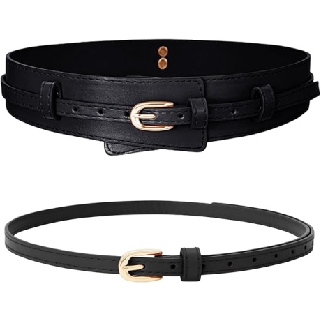 Korsettvöö 2in1 eemaldatav lai, must – vintage nahast vöö metallpandlaga (taljele 69–85 cm)